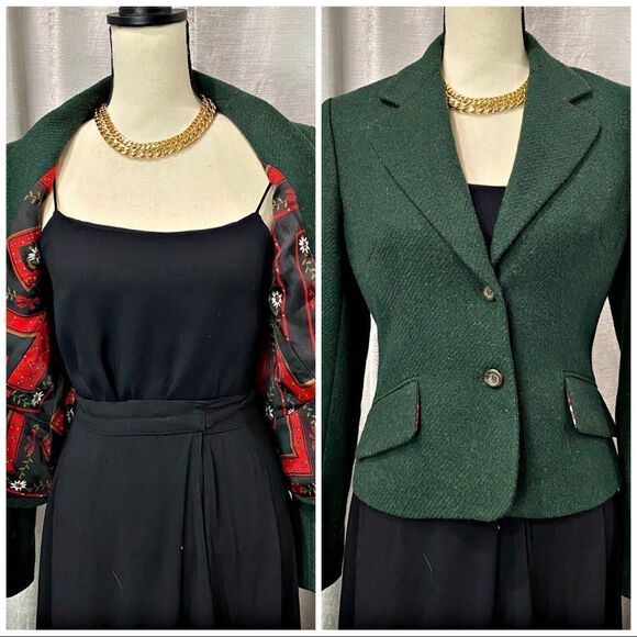 🌟 VINTAGE DOLCE & GABBANA Hunter Green Blazer RARE - Picture 1 of 8